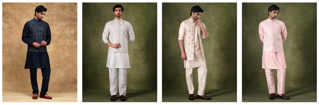 Pre Wedding Kurta Jacket Sets Outfit