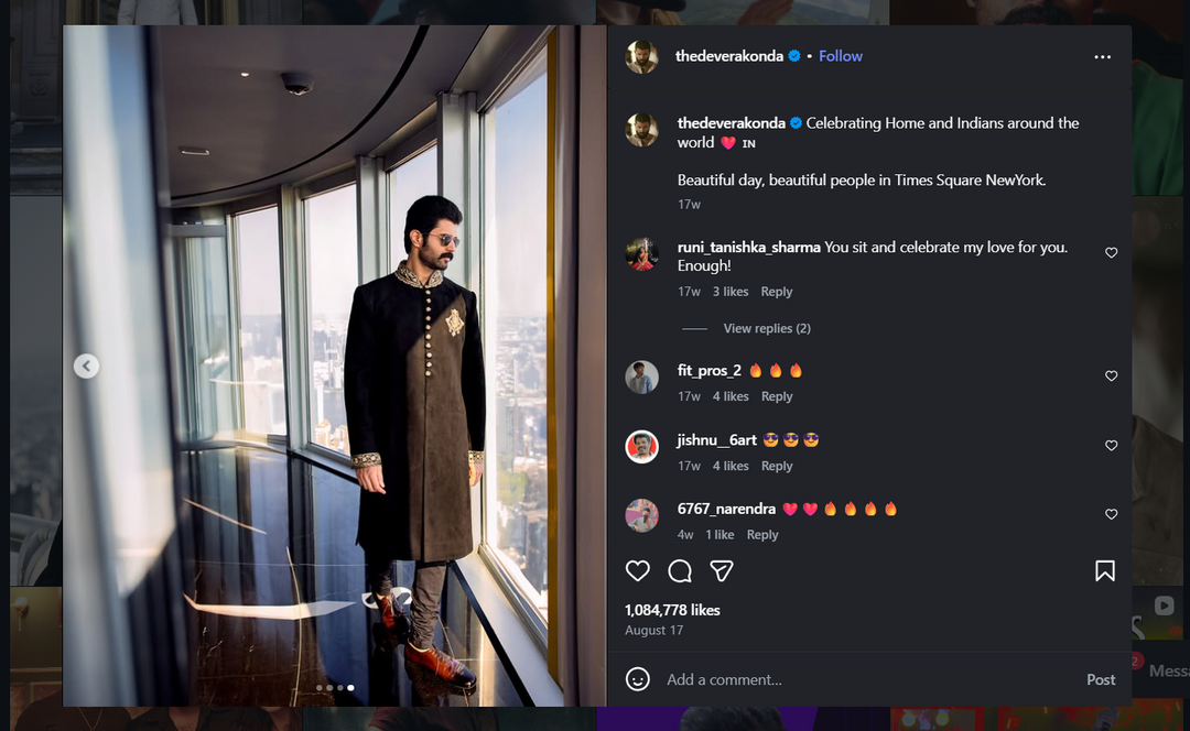 Vijay Deverakonda Indo Western Look