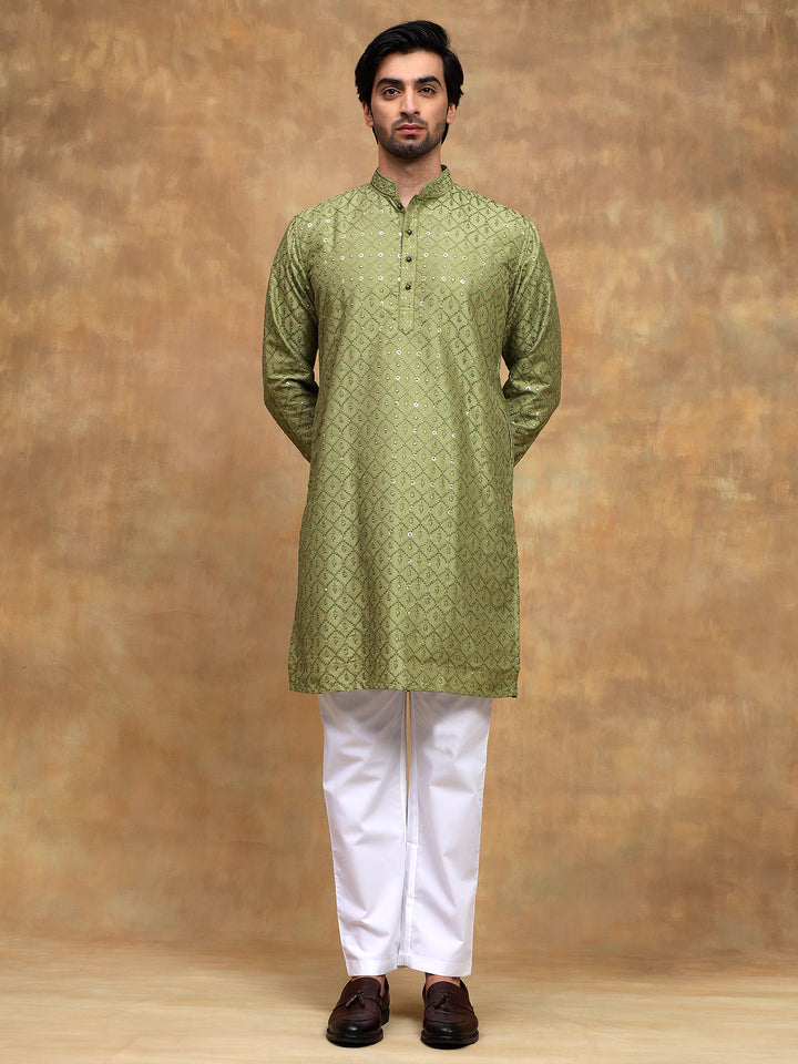 Pista Sippi Embroidered Kurta Set