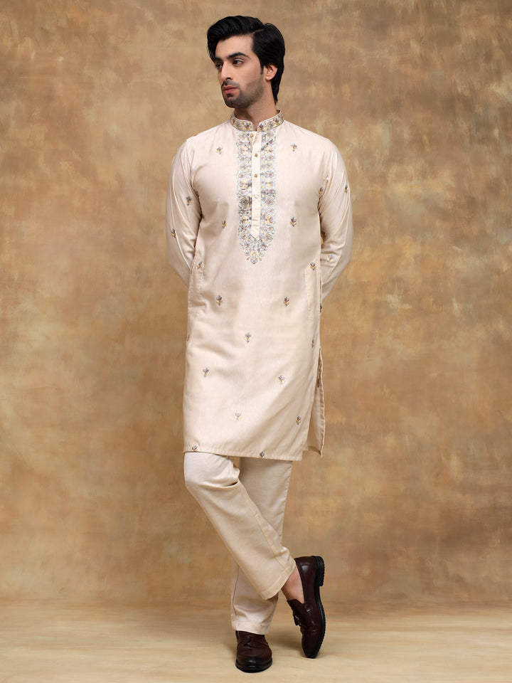 Fawn Kurta Pyjama Set