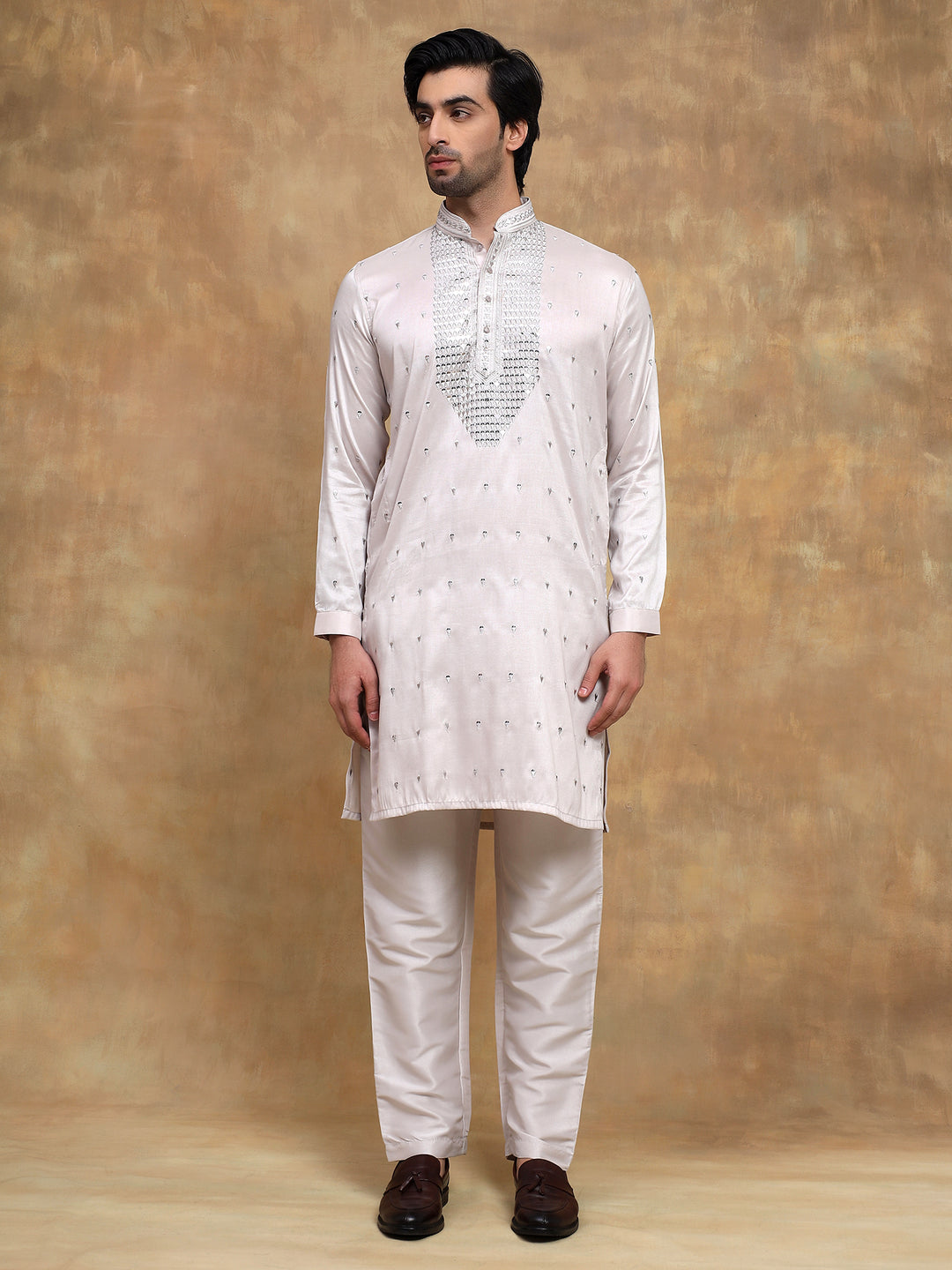 Ivory Front Embroidered Kurta Set