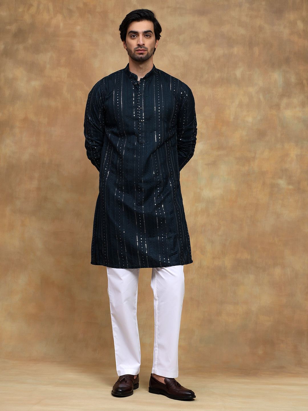 Twilight Blue Sippi Embroidered Kurta Set