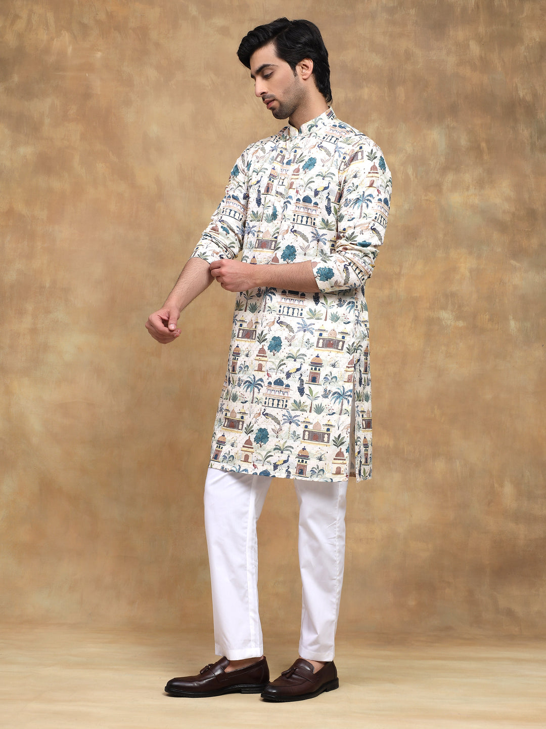Yellow Printed Heritage Kurta Set