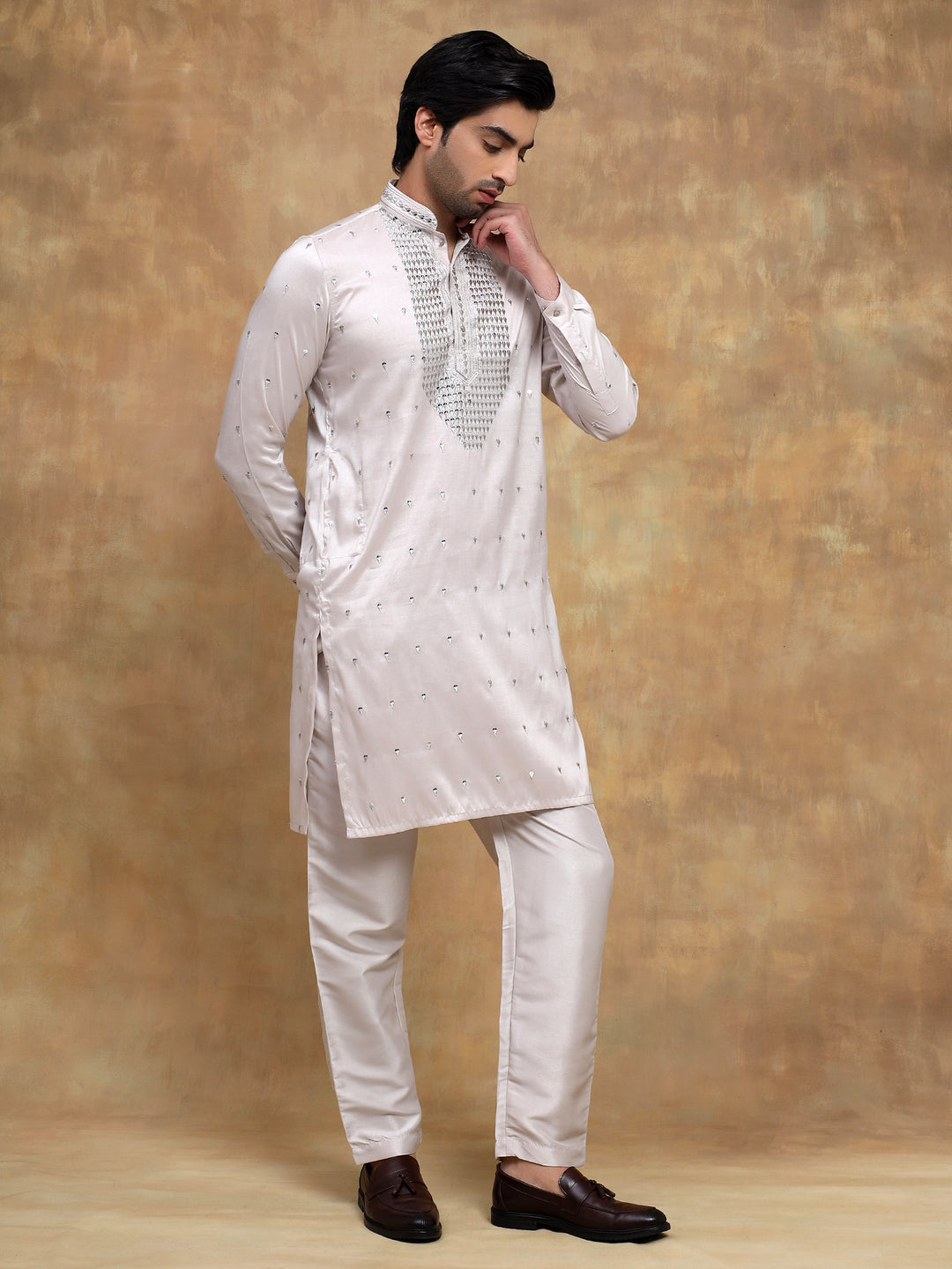 Ivory Front Embroidered Kurta Set