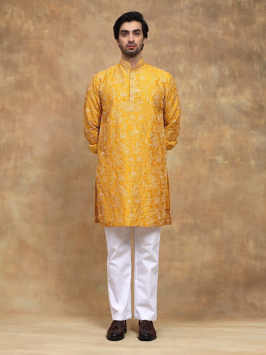 Yellow Rich Embroidered Kurta Set