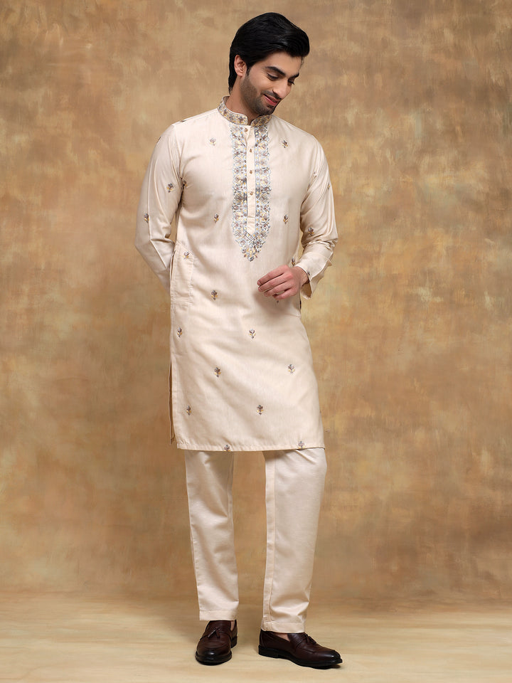 Fawn Kurta Pyjama Set