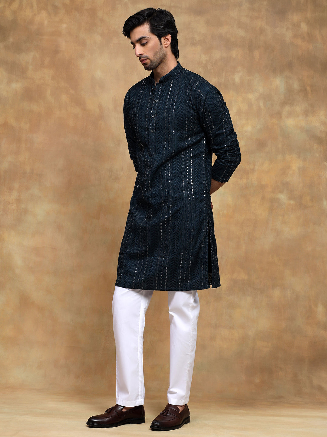 Twilight Blue Sippi Embroidered Kurta Set