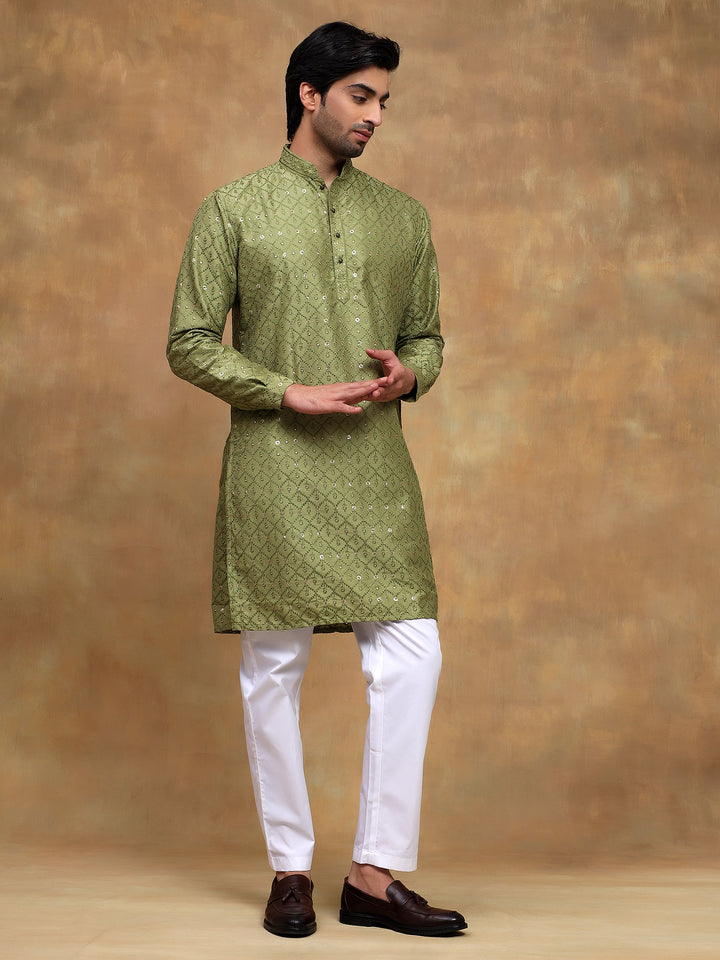 Pista Sippi Embroidered Kurta Set