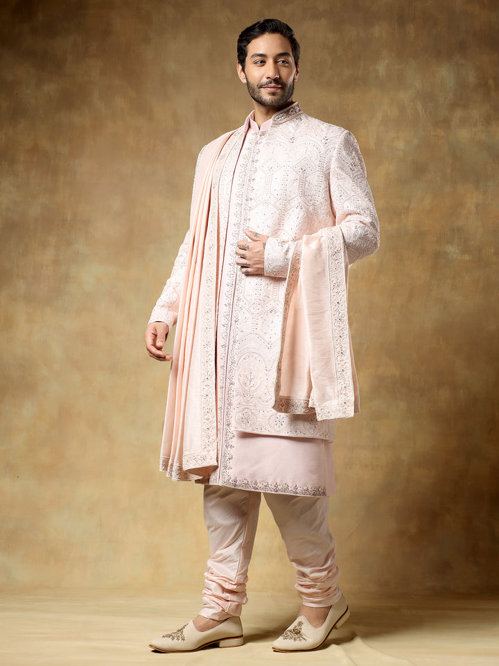 Pink Embroidered Sherwani