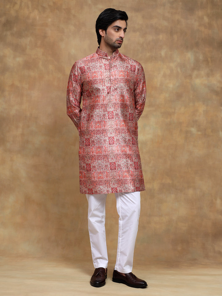 Carrot Kurta Set with Sequin Work