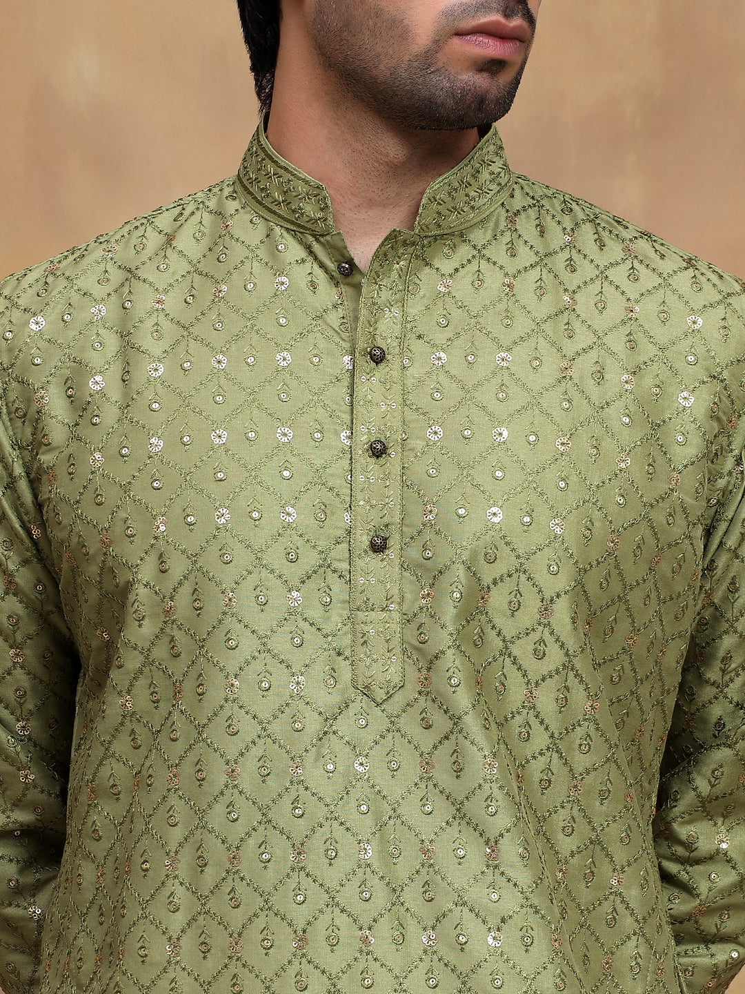 Pista Sippi Embroidered Kurta Set