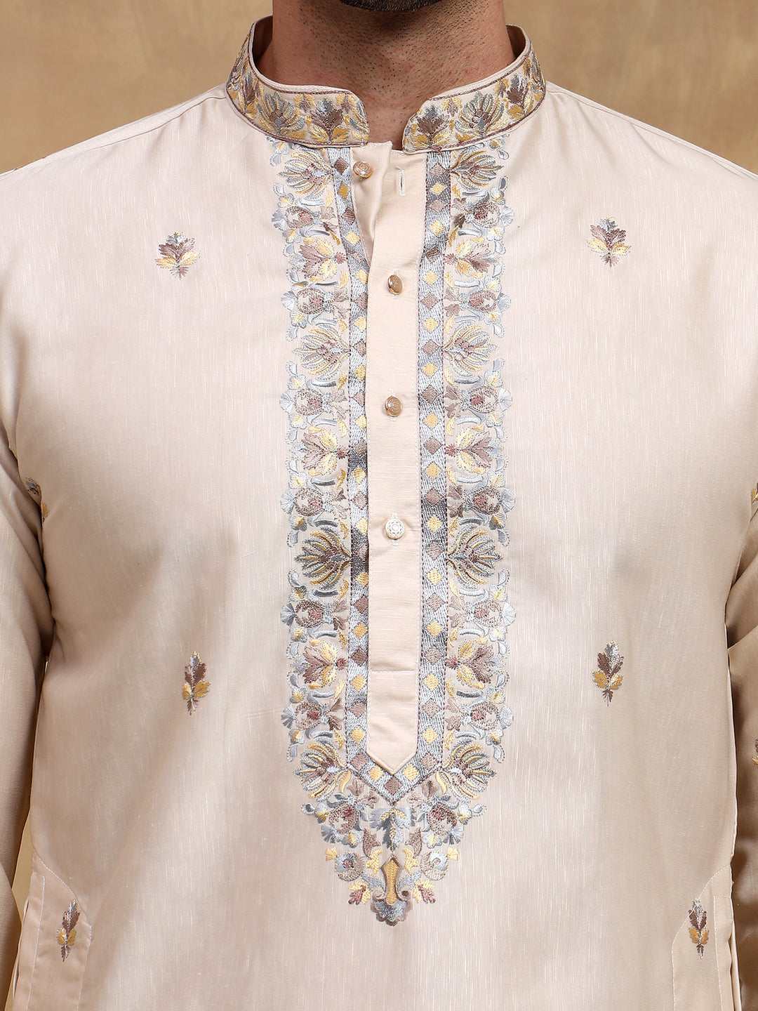 Fawn Kurta Pyjama Set