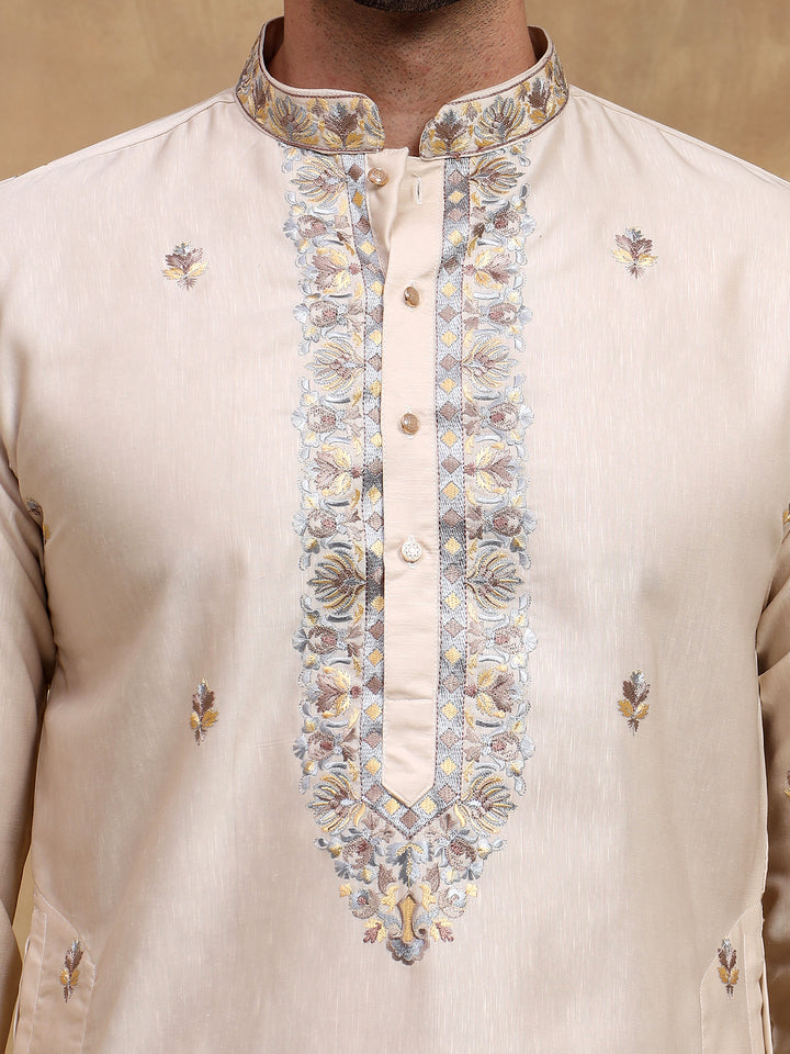 Fawn Kurta Pyjama Set
