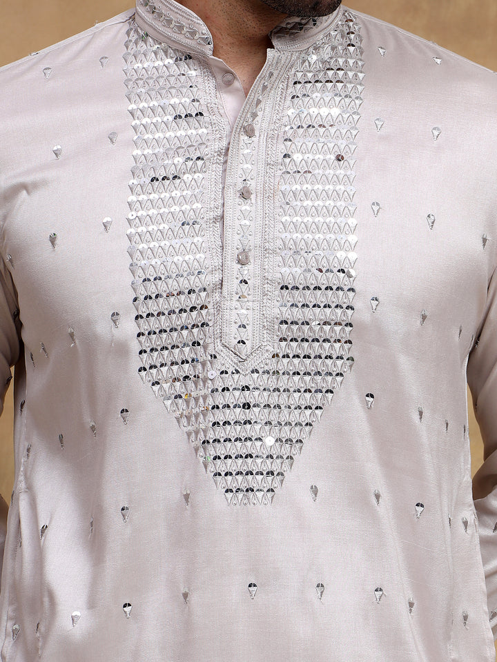 Ivory Front Embroidered Kurta Set