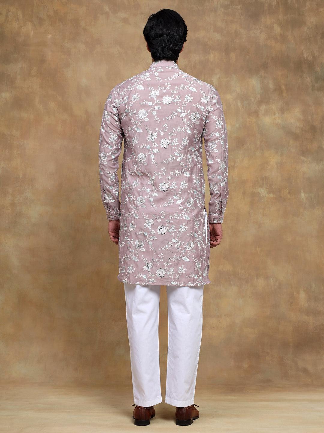 Lilac Embroidered Kurta Set