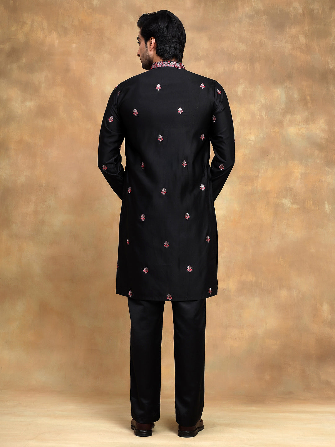 Black Kurta Set with Printed Dupatta