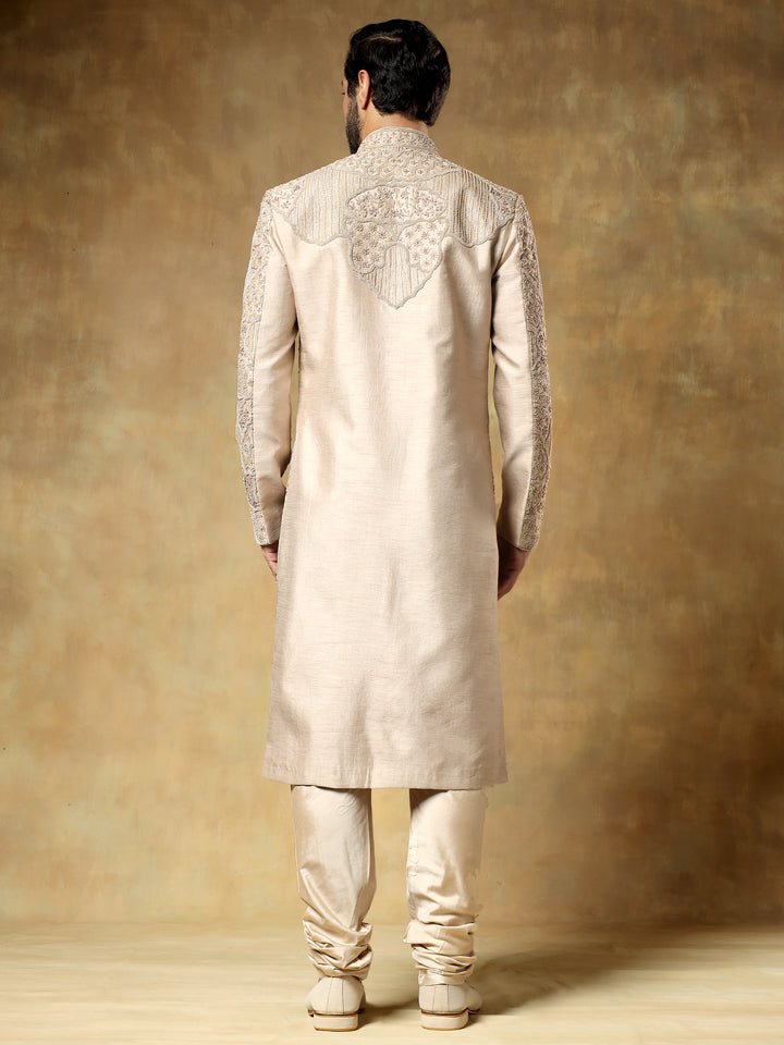Golden Embroidery Sherwani Set