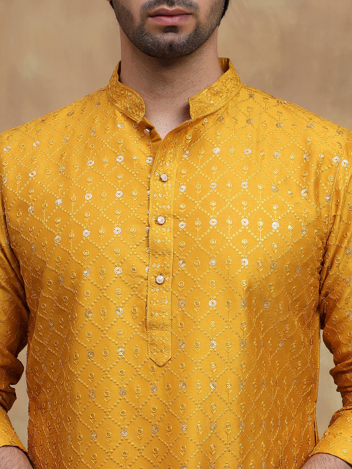 Yellow Sippi Embroidered Kurta Set