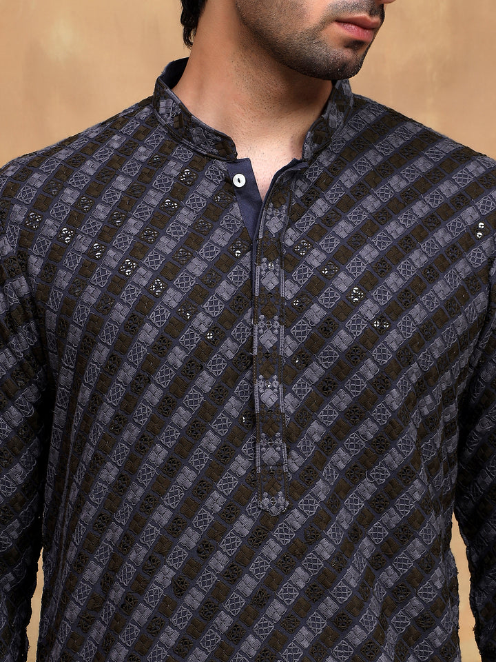 Pista Subtle Evening Kurta Set
