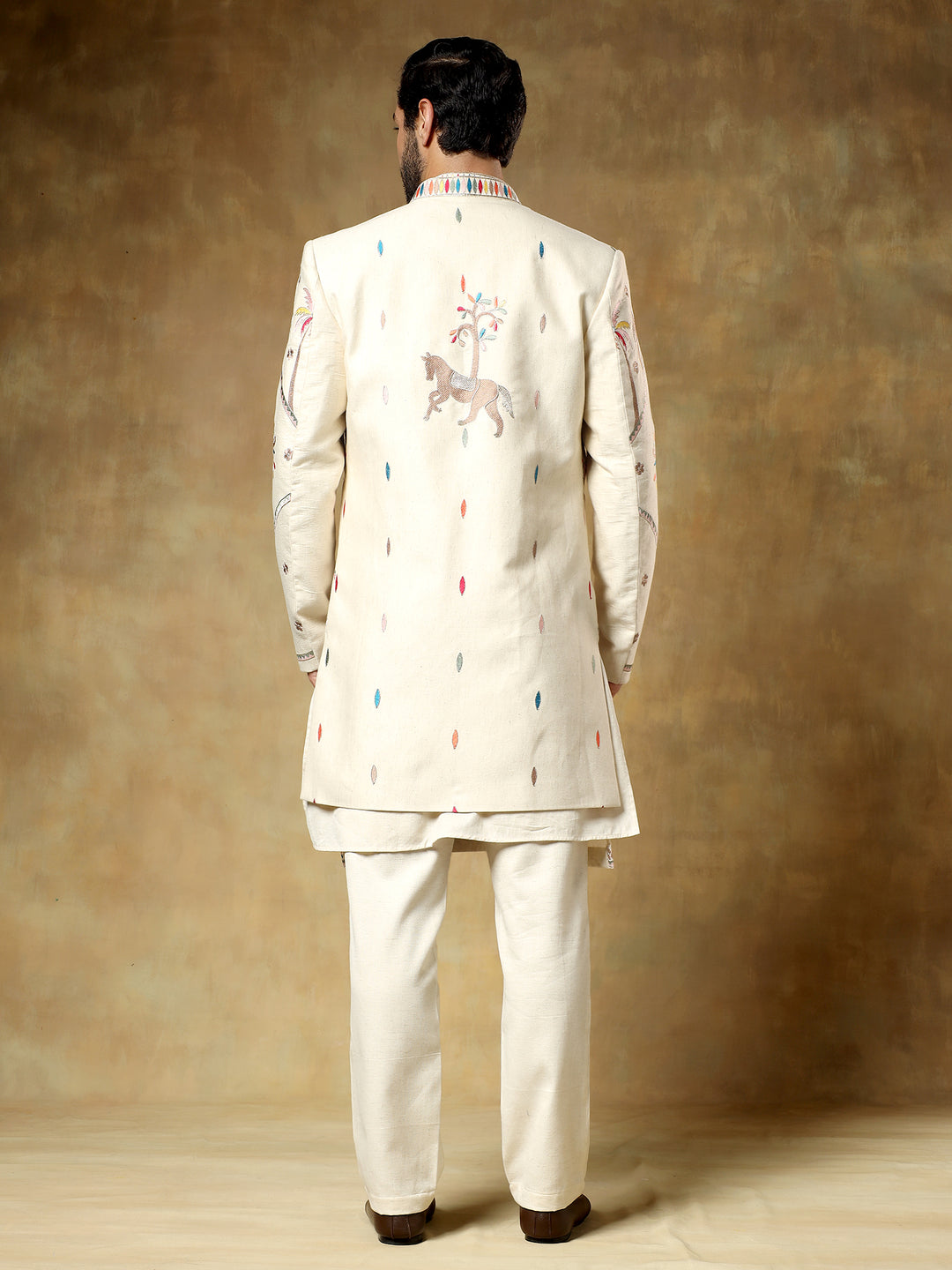 Multicolor Embroidered Open Indo-Western