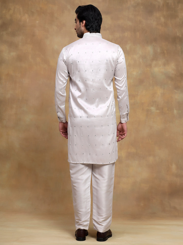 Ivory Front Embroidered Kurta Set