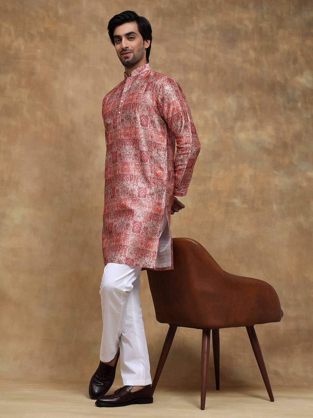 Carrot Kurta Set with Sequin Work