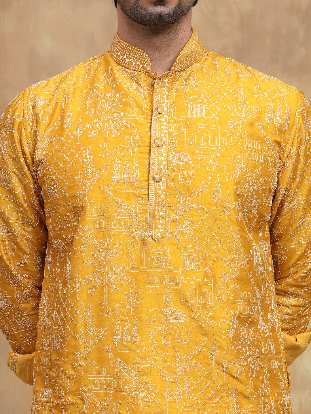 Yellow Rich Embroidered Kurta Set