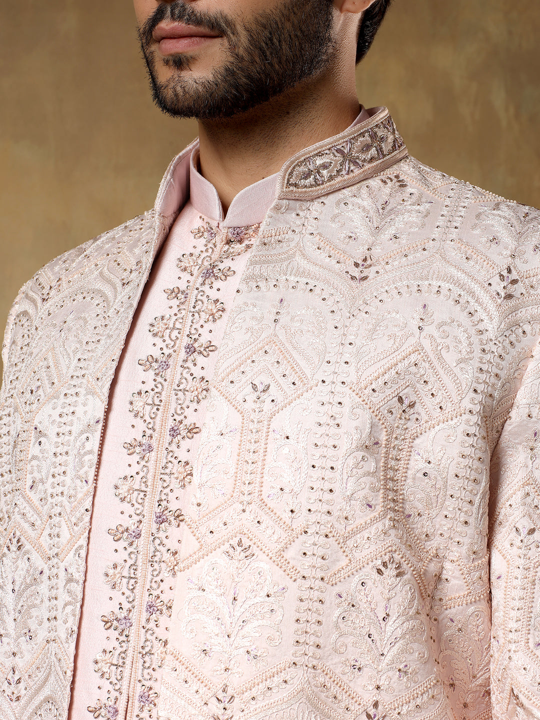 Pink Embroidered Sherwani