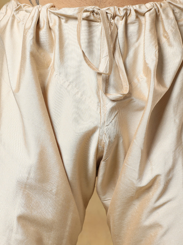 Cream Embroidered Sherwani Set