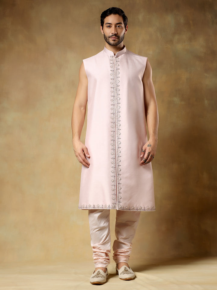 Pink Embroidered Sherwani
