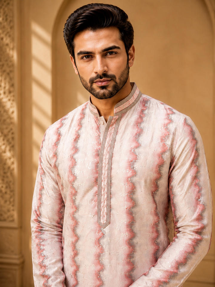 Blush Pink Printed Kurta Set