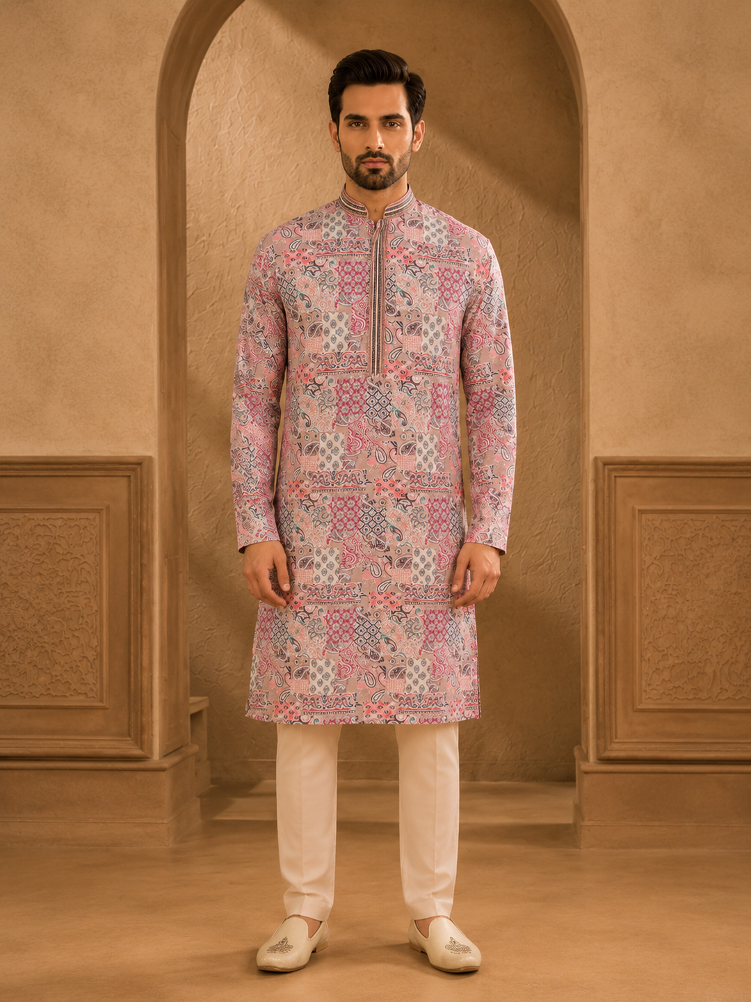 Blush Pink Printed Kurta Set