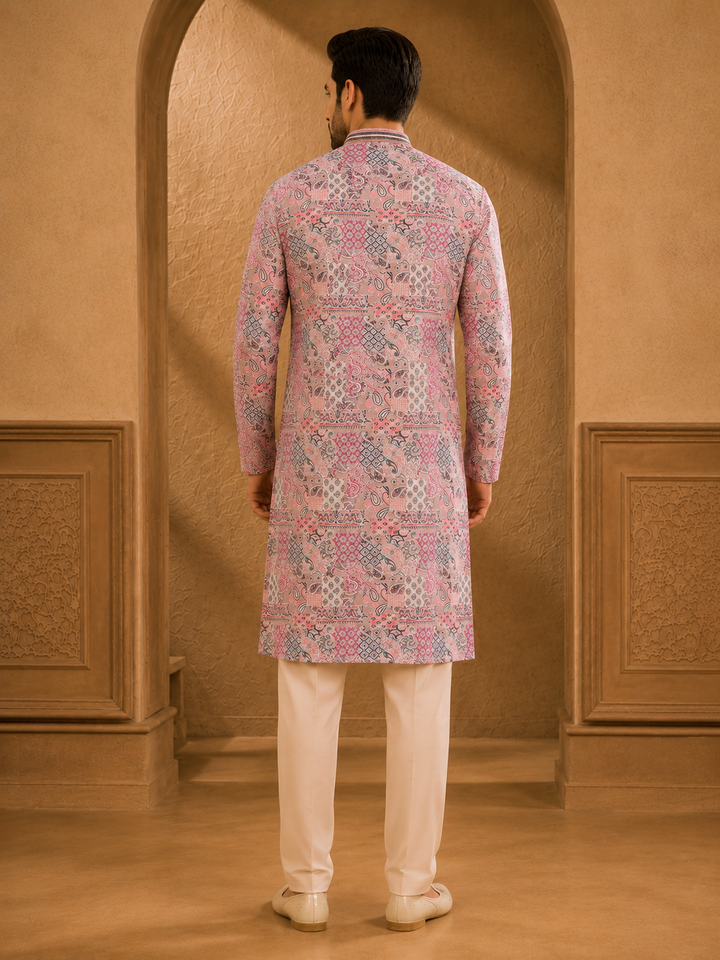 Blush Pink Printed Kurta Set