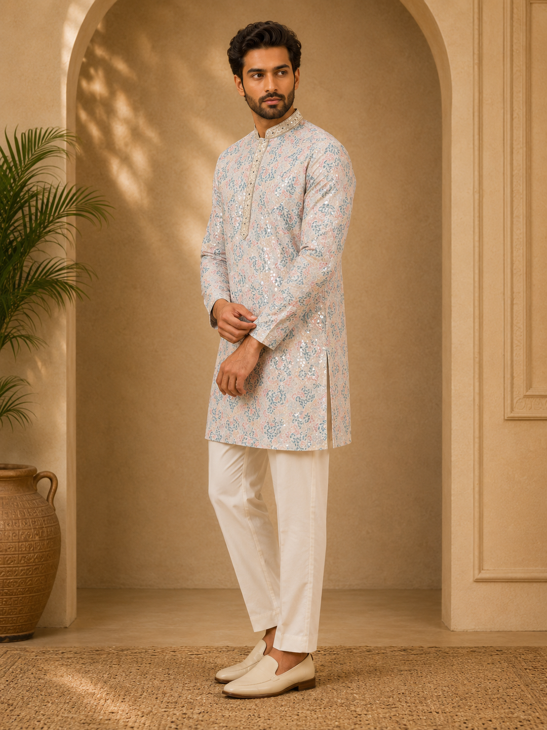 Ivory Printed Kurta Set