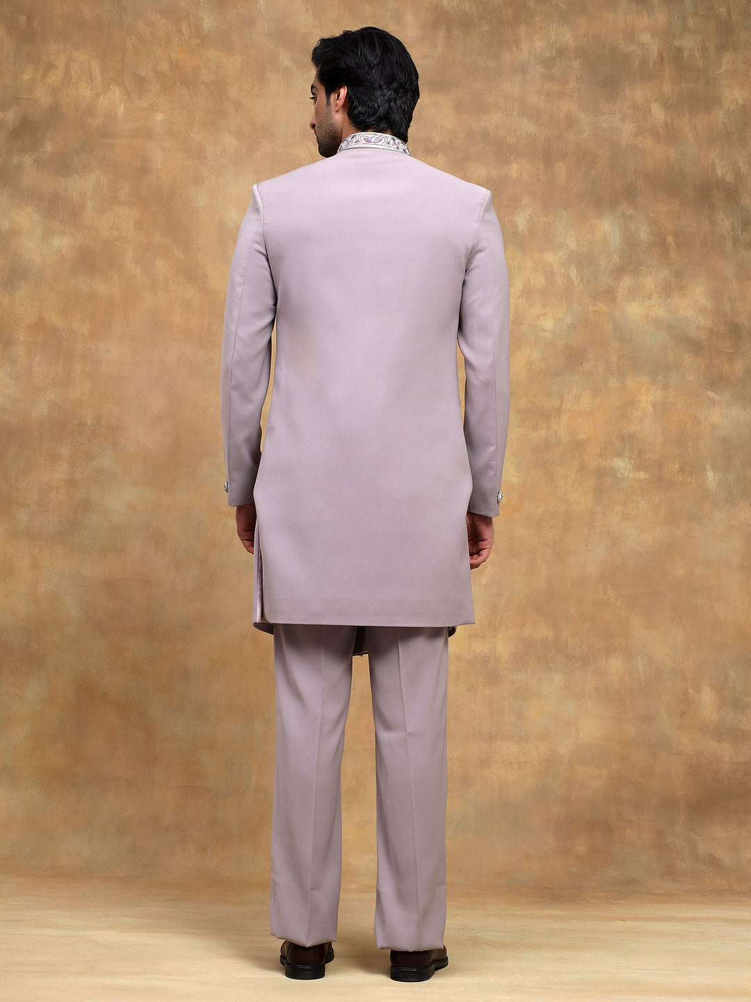Lilac Indo-Western Set with Stole