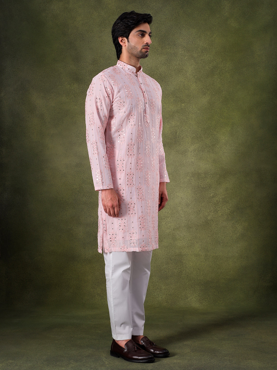 Blush Pink Embroidered Kurta Set