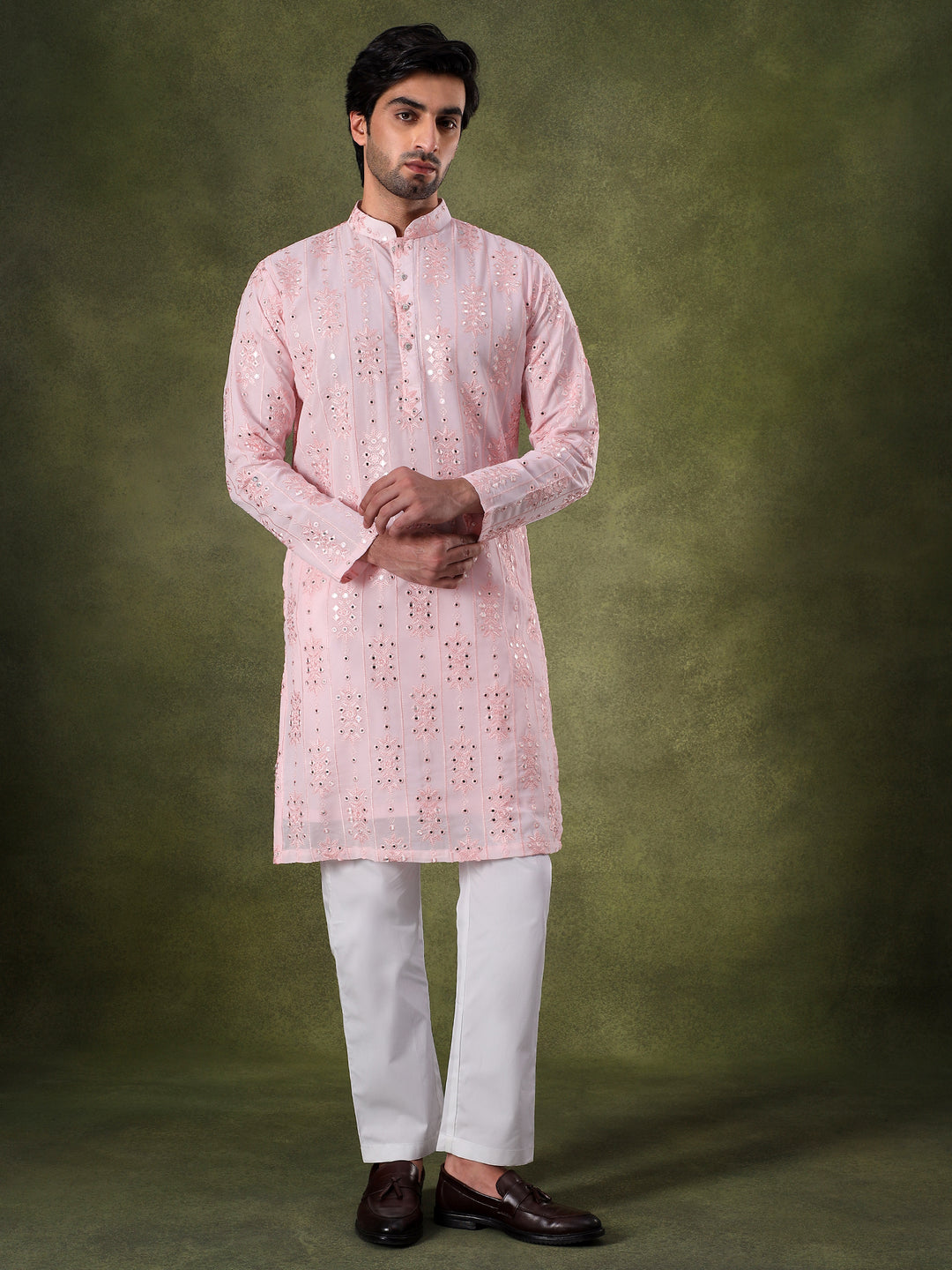 Blush Pink Embroidered Kurta Set