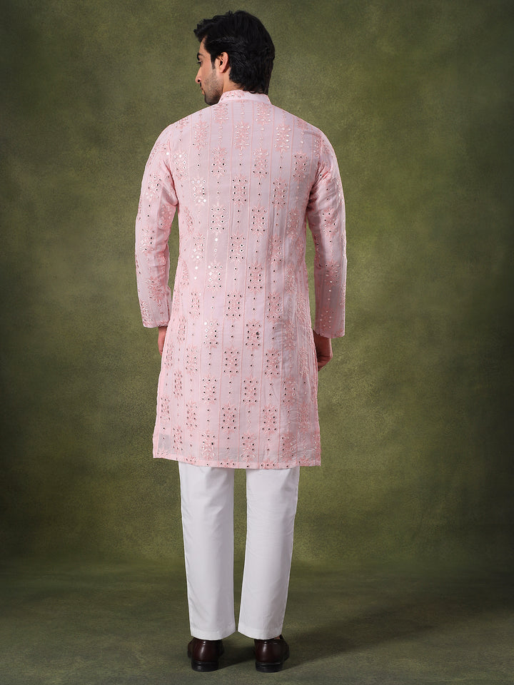 Blush Pink Embroidered Kurta Set