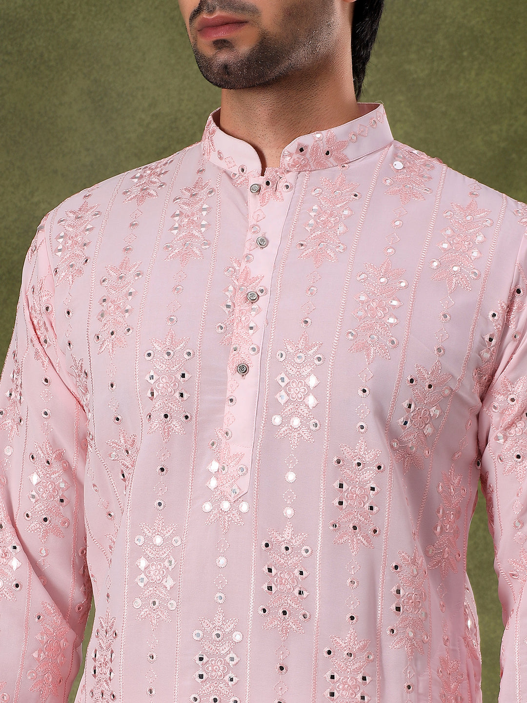 Blush Pink Embroidered Kurta Set