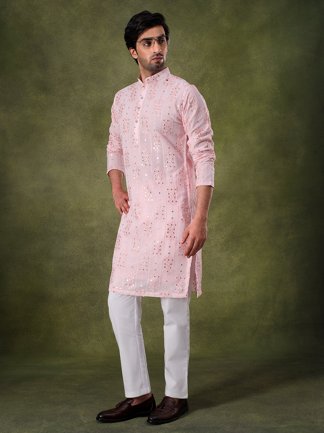 Blush Pink Embroidered Kurta Set