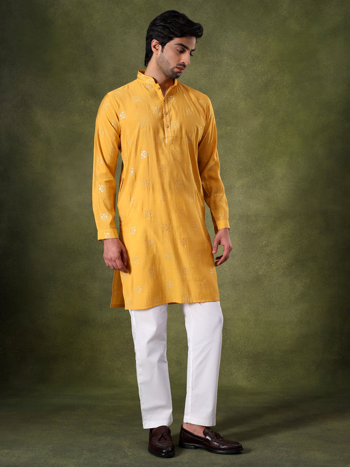Yellow Sippi Embroidered Regal Kurta Set
