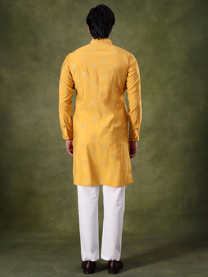 Yellow Sippi Embroidered Regal Kurta Set