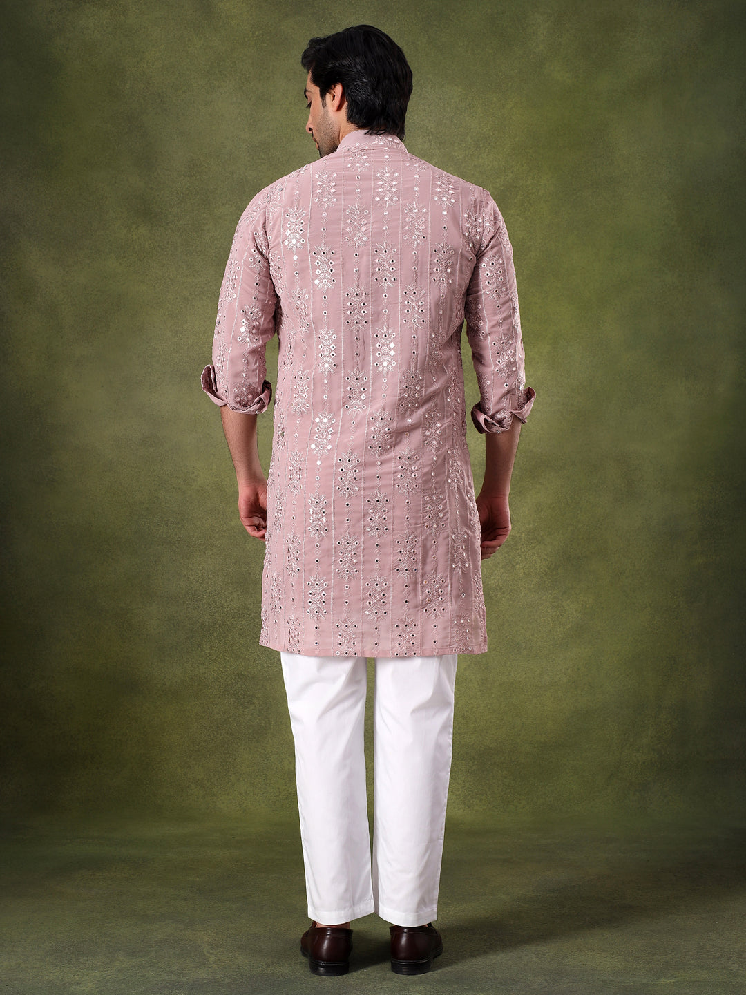 Lilac Tonal Embroidered Kurta Set