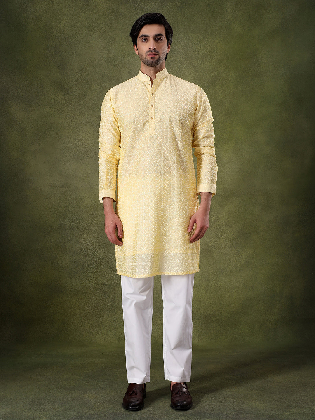 Lemon Lightweight Ethnic Kurta Set