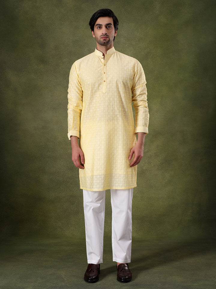 Lemon Lightweight Ethnic Kurta Set