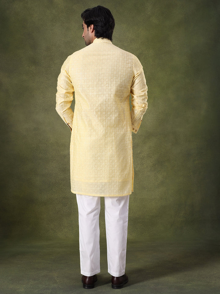 Lemon Lightweight Ethnic Kurta Set