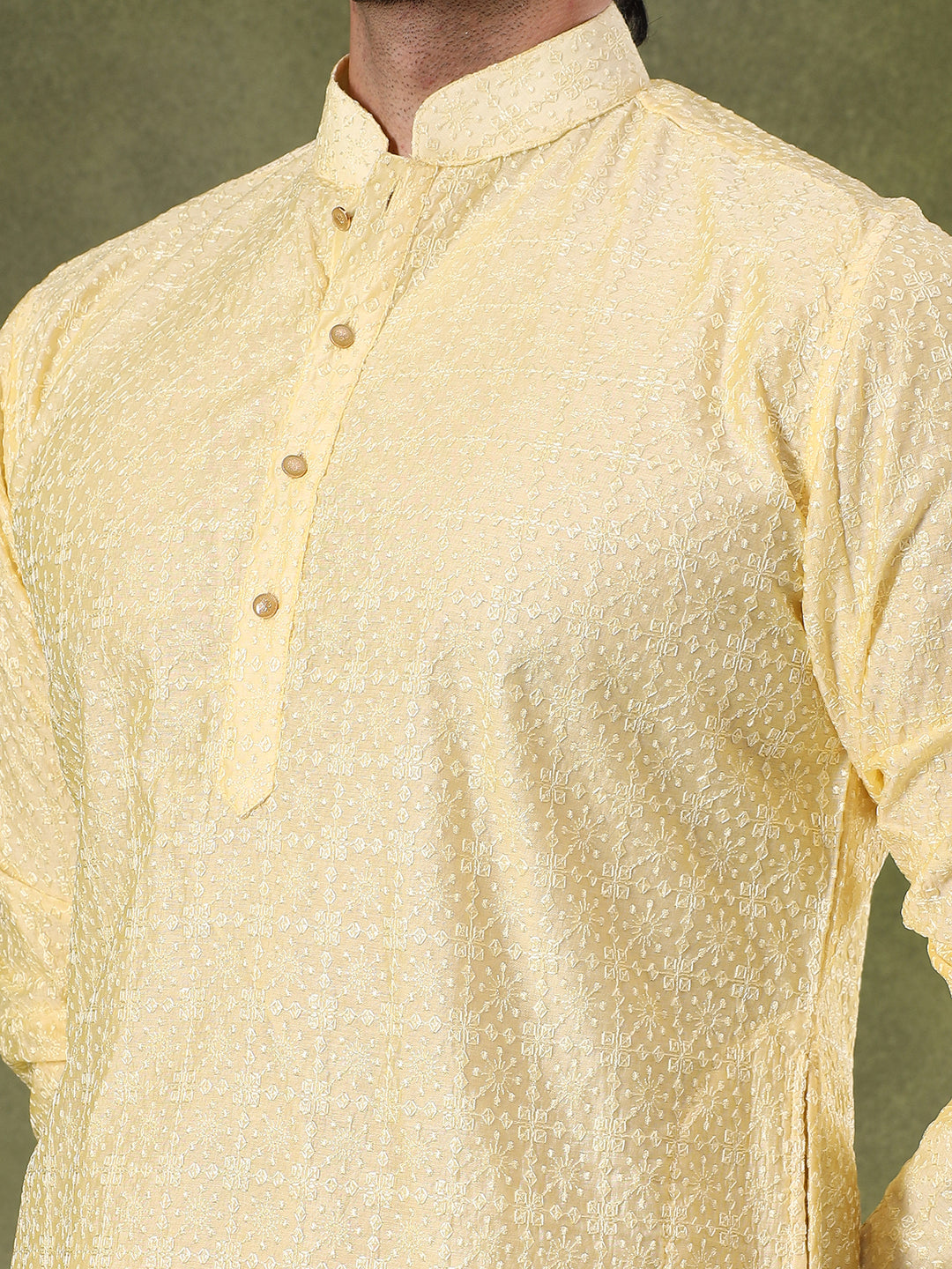 Lemon Lightweight Ethnic Kurta Set