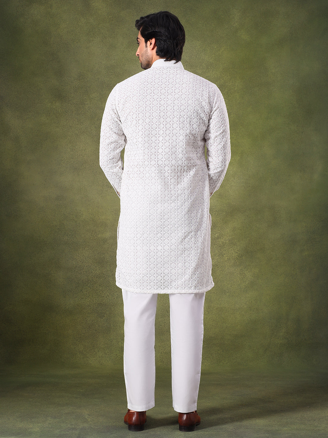 White Ritual Embroidered Kurta Set