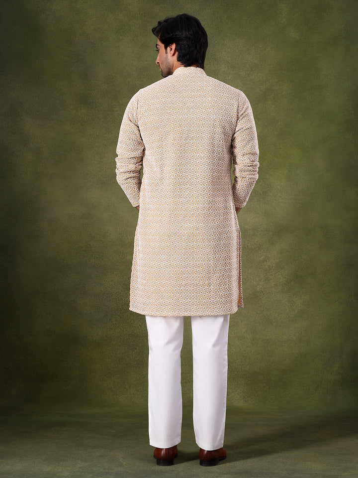 Khaki Printed All-Day Kurta Set