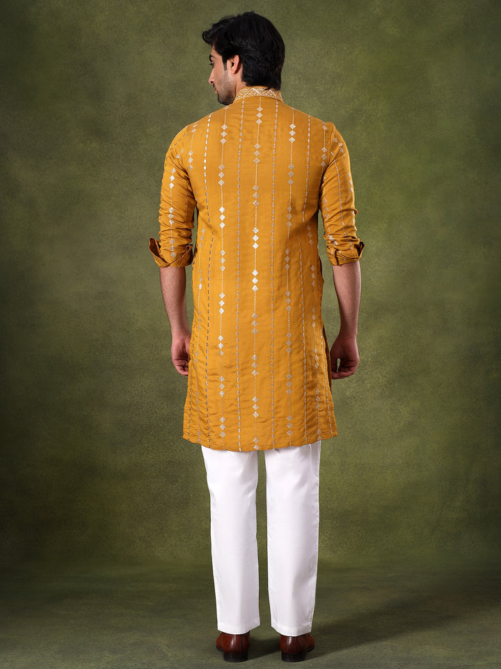 Yellow Classic Structured Kurta Set
